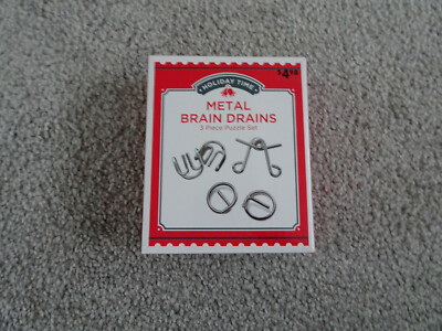 METALL GEHIRN PUZZLE VERPACKT 3 VERSCHIEDENE PUZZLES NEU 