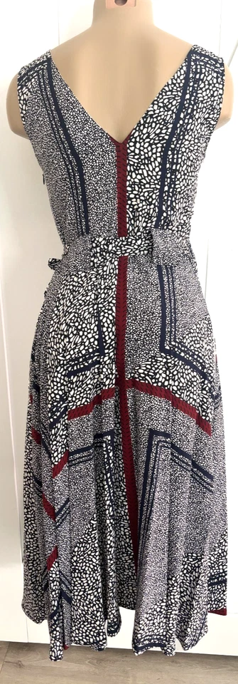 Womens Derek Lam IO Crosby Dress Size 0 Print Pleated Silk Wrap 152341 Pockets! - Image 3 of 4