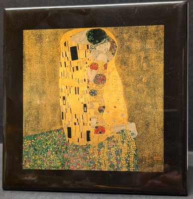 Tile Art Gustav Klimt ''The Kiss'' Smart Tiles Handmade Ceramic Framing 8'' Austria