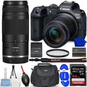 Canon EOS R7 Mirrorless Camera with 18-150mm + RF 75-300mm f/4-5.6 Lens Bundle