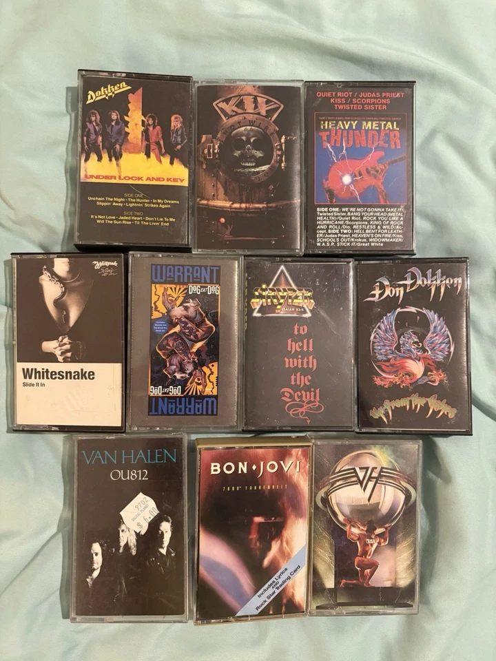 80’s 90’s Hair Metal Cassette Tape Lot ~ 10 Tapes ~ Dokken, Stryper, Whitesnake Foto 2 de 3