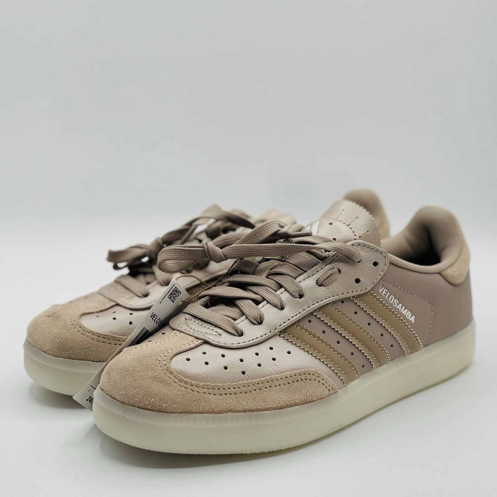 Mens Size 6M/7W Adidas Velosamba Leather Champagne Metallic Lace Up IH5213