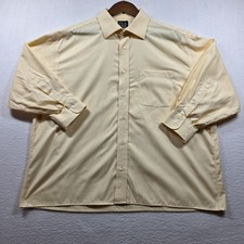 Jos A Bank Men's Travelers Collection 17-33 Yellow Striped Cotton Dress Shirt