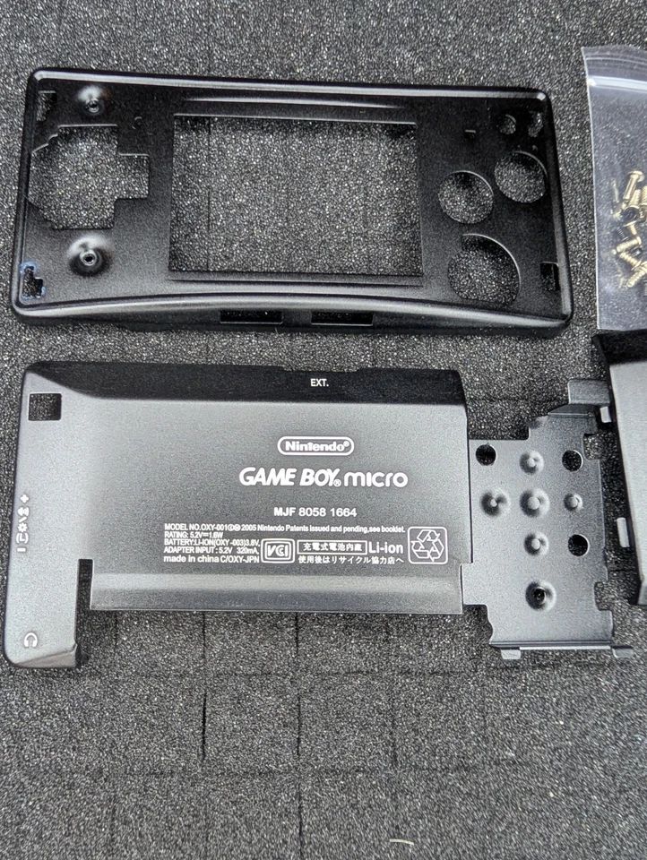 Black Nes Theme Full Housing Shell Nintendo GameBoy Micro - Replacement Housing  - Image 2 of 2