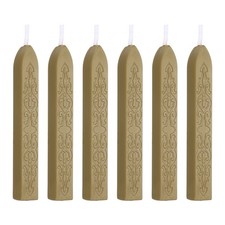 6 Pcs Wax Sticks with Wicks, Sealing Wax Sticks Sealer, Light Gold