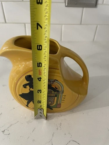 Fiesta HLCCA Exclusive 1944 Big Band Juice Pitcher, Marigold Dancing Lady Mini - Thumbnail 2