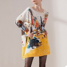 XIKOI Sweater Dress/Tunic Oversized Paris Theme One size
