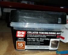 Grip Rite MAXC62875 15-Deg Wire Coil 1-3/4"x.09" SS Siding Nails 1200/Box
