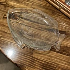 VTG Clear Glass FISH SHAPED Serving Platter 15 x 11in.  Plate
