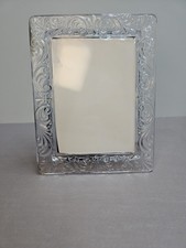 Vintage Heavy Glass Photo Picture Table top Frame 5x7 Scroll Design