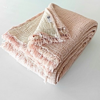 Organic Cotton 4 Layer Muslin Blanket Soft Gauze Throw Toddler Twin Queen King