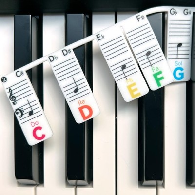 Piano Note Strips with Solfege (Do Re Mi ), Fit 88/76 Key Piano Keyboard Lear...