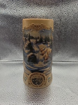 COORS WATERFALL HERITAGE SERIES UNLIDDED BEER STEIN, WINTER 1995, NO BOX!