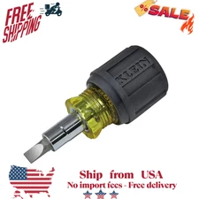 Klein Tools 32561 Stubby Screwdriver Nut Driver 6-in-1 Multi-bit Tool Free Ship