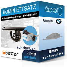Für BMW 1er Fliessheck 24- TOWCAR Anhängerkupplung abnehmbar + 7polig E-Satz AHK
