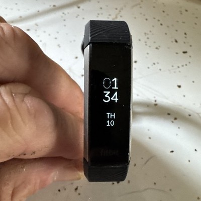 Fitbit Alta HR Activity Tracker - Silver Pebble Small Black Band No Charger