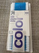 up & up Color Flexible Double Tip Rounded Cotton Swabs Blue/White 300 Ct