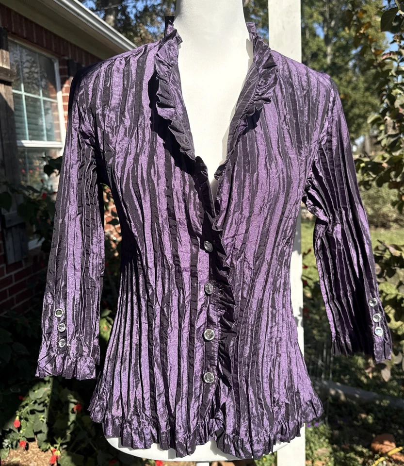 Blusa Top Y2k Años 90 Para Mujer Ciruela Arrugada Volantes Boho Grunge Bruja Capricho 8 Foto 2 de 4