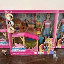 Barbie Mysteries The Great Horse Chase Stable Playset with Fashion Doll Netflix