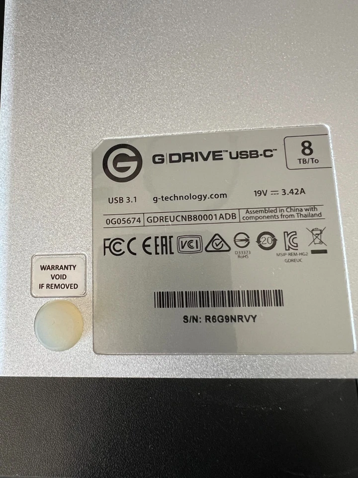 G-Technology 8TB G-DRIVE USB 3.1 Gen 1 USB-C External Hard Drive – 0G05674 - Image 3 of 4