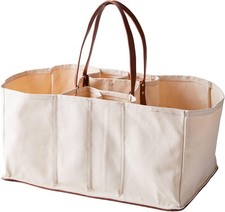 CapaBunga Grocery Tote Bag 5 Pocket Large Utility with Handles Natural 