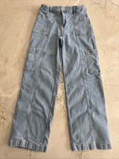 Girls Abercrombie Kids High Rise Wide Leg Cargo Jeans 17/18