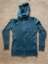 Mondetta Hoodie Womens M Teal Zip Up Hooded Long Sleeve Athletic Top Lightweight