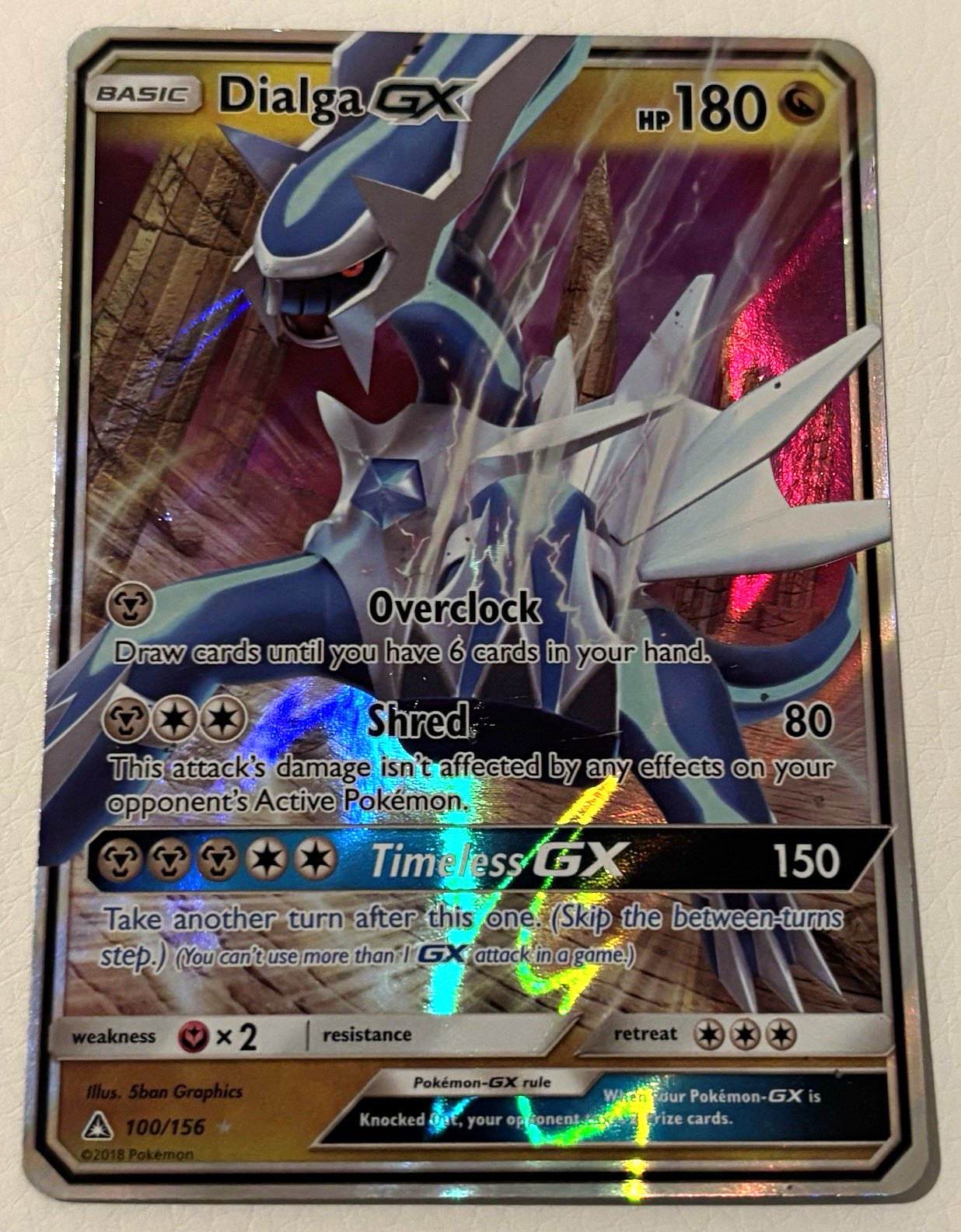 Pokemon Dialga GX 100/156 Holo Ultra Rare GX Sm-Ultra Prism EN 2018