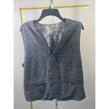 Urban by Chef Works Mens Grey Textured Button Front Paisley Lined Vest Large