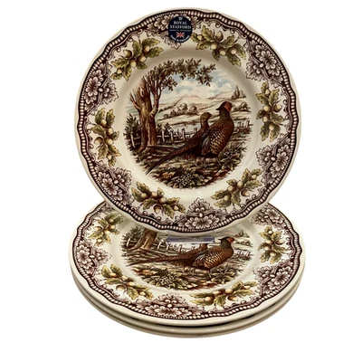 Royal Stafford Homeland Pheasant Salad Plates 8" Transferware England 4pc NEW - Image 1 of 4