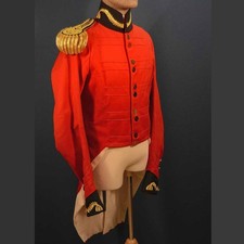 MEN'S RED WOOL BRITISH, AIDE-DE-CAMP, HALF DRESS COAT, Only coat for sale