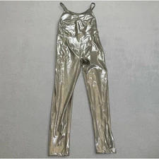 NWT Adidas Ivy Park Metallic Catsuit Women L Jumpsuit Sleeveless Leggings Shiny