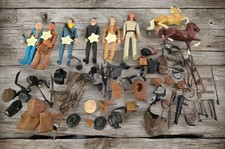 VTG LOT Marx Toys Best Of The West 6 Figure, 2 Horses Over 60 Accessories