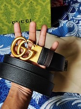 Reversible Black/Brown Leather Marmont Gucci Belt Gold GG 105cm - US Duty Free