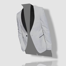 Alfani Men's White Slim Fit One-Button Tuxedo Suit Jacket Size 38L