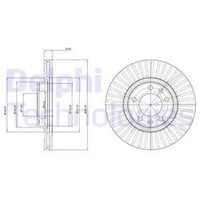 Delphi 2X Bremsscheibe Vorne Ø283 Mm BelüFtet Beschichtet FüR Opel Combo