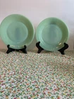 2 Vtg Fire-King Jadeite Jane Ray SALAD 💚 Plates VGVC