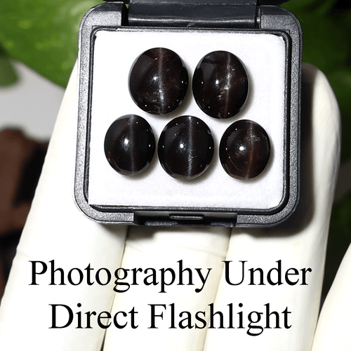 Asterismo Estelar ~ 5 piezas Diópsido Natural Ojo de Gato 10mm-12mm Raras Cabujón Gemas - Imagen 5 de 10