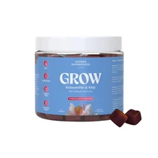Akasha Superfoods Grow Hair & Beauty Gummies Supplement with Zinc Vitamin E A...