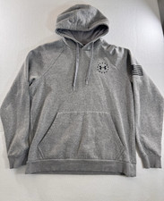 Under Armour Mens Hoodie Medium "Freedom" American Flag Graphic w/ Pockets EUC