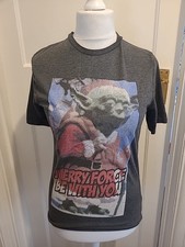 Mens Star Wars Size Medium Grey Print Pyjama Top