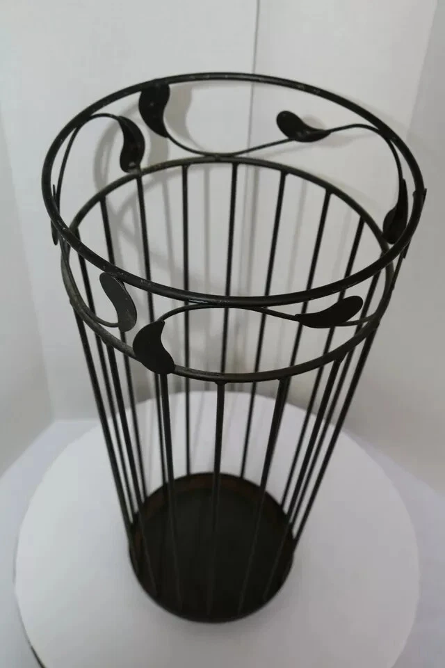 Soporte de bastón de hoja de arce de metal vintage soporte para paraguas decoración de uvas y hojas ornamentadas Foto 4 de 4