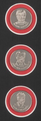 1999 WAYNE GRETZKY HOCKEY HOF INDUCTION TICKET/PROGRAM/COINS