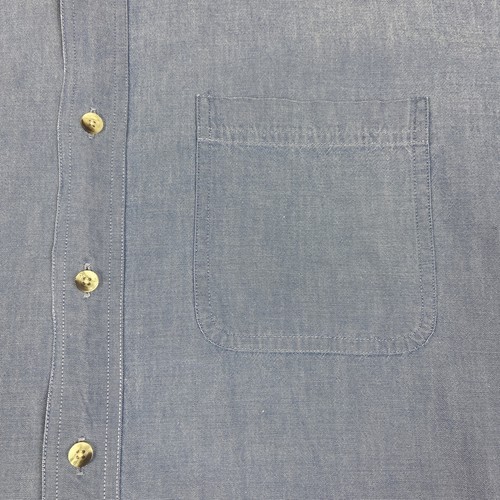 LL Bean Shirt Mens Extra Large Tall Blue Chambray Cotton Button Down Workwear - Bild 3 von 10