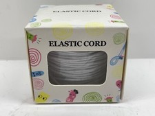 100M/Roll White 1mm Nylon Outside Rubber Inside Round Elastic Cord 109.36yards