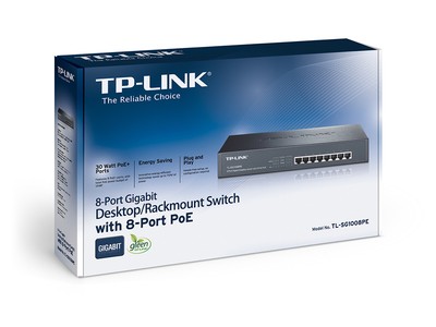 Коммутатор tp-link tl-sg1008pe 8-портовый настольный/монтируемый в стойку гигабитный коммутатор с 8 портами poe+ (6935364021351)