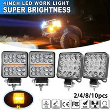 4 Square Led Work Light Pods Spot Lights For Truck Off Road Tractor Suv Utv 12v