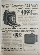 Vintage 1949 Graflex Century Camera Print Ad Ephemera Wall Art Decor
