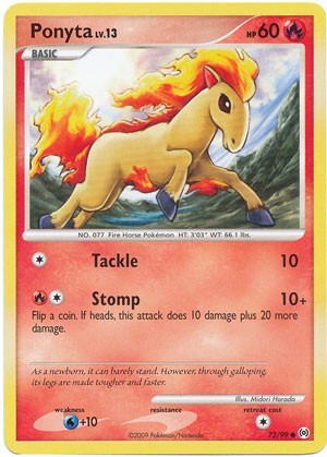 Pokemon Platinum Arceus 72/99 Card Ponyta