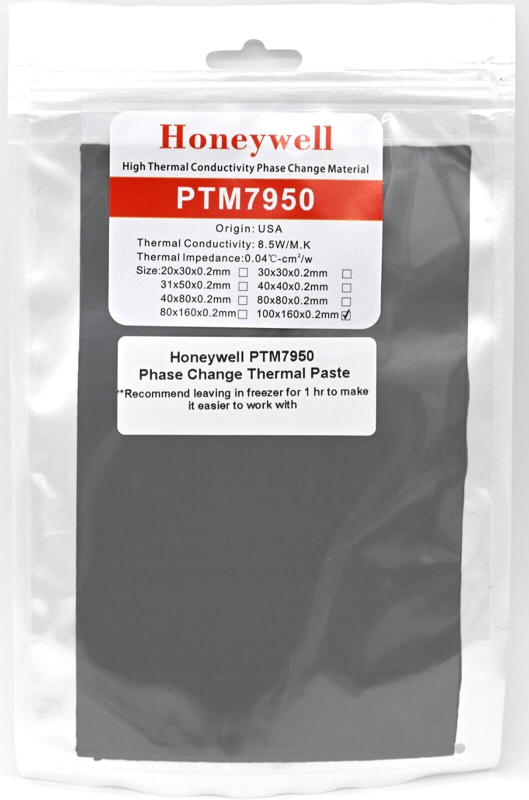 Honeywell PTM7950 100x160x0.2mm Phase Change Thermal Paste Laptop CPU Graphics